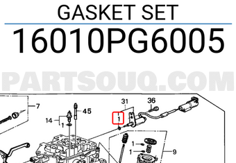 Honda 16010PG6005 GASKET SET
