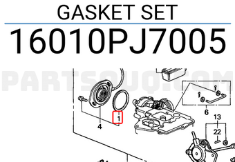 Honda 16010PJ7005 GASKET SET
