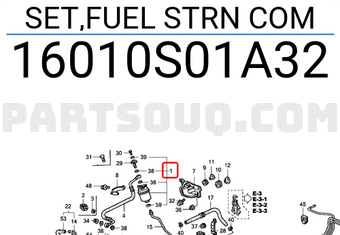 Honda 16010S01A32 SET,FUEL STRN COM