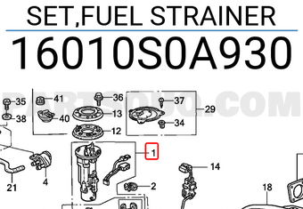 Honda 16010S0A930 SET,FUEL STRAINER