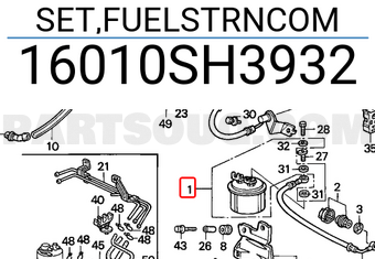 Honda 16010SH3932 SET,FUELSTRNCOM