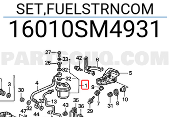 Honda 16010SM4931 SET,FUELSTRNCOM