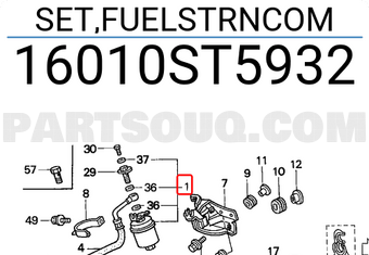 Honda 16010ST5932 SET,FUELSTRNCOM