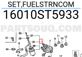 Honda 16010ST5933 SET,FUELSTRNCOM