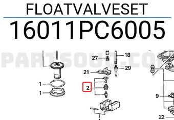 Honda 16011PC6005 FLOATVALVESET