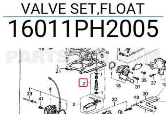 Honda 16011PH2005 VALVE SET,FLOAT