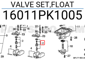 Honda 16011PK1005 VALVE SET,FLOAT