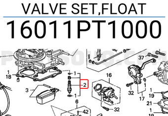 Honda 16011PT1000 VALVE SET,FLOAT