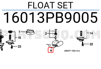 Honda 16013PB9005 FLOAT SET