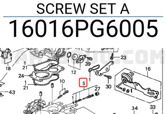 Honda 16016PG6005 SCREW SET A
