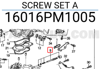 Honda 16016PM1005 SCREW SET A