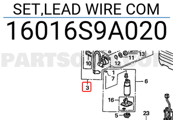 Honda 16016S9A020 SET,LEAD WIRE COM