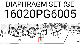 Honda 16020PG6005 DIAPHRAGM SET (SE
