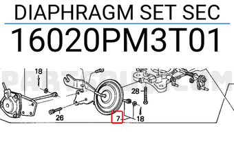 Honda 16020PM3T01 DIAPHRAGM SET SEC