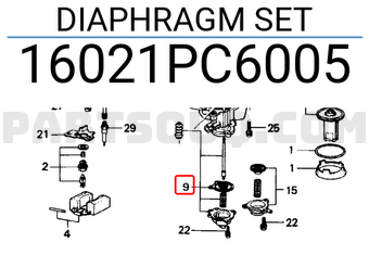 Honda 16021PC6005 DIAPHRAGM SET