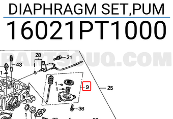 Honda 16021PT1000 DIAPHRAGM SET,PUM
