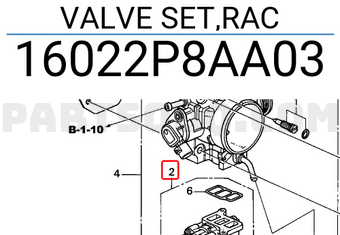 Honda 16022P8AA03 VALVE SET,RAC