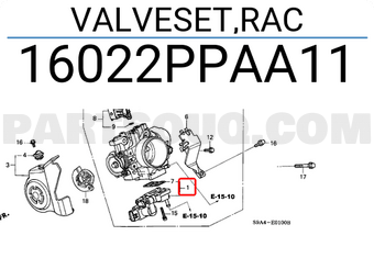 Honda 16022PPAA11 VALVESET,RAC