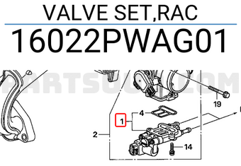 Honda 16022PWAG01 VALVE SET,RAC