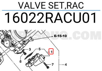 Honda 16022RACU01 VALVE SET,RAC