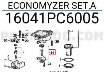 Honda 16041PC6005 ECONOMYZER SET,A