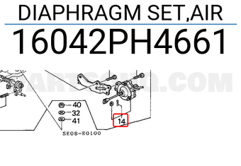 Honda 16042PH4661 DIAPHRAGM SET,AIR