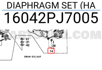Honda 16042PJ7005 DIAPHRAGM SET (HA