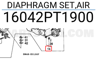 Honda 16042PT1900 DIAPHRAGM SET,AIR