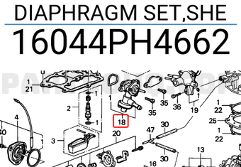 Honda 16044PH4662 DIAPHRAGM SET,SHE