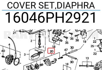 Honda 16046PH2921 COVER SET,DIAPHRA