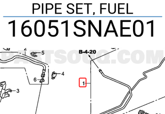 Honda 16051SNAE01 PIPE SET, FUEL