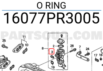 Honda 16077PR3005 O RING
