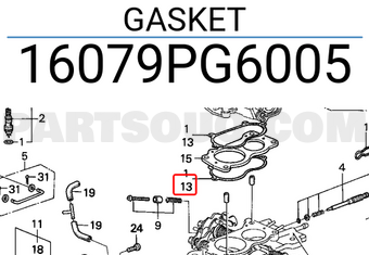 Honda 16079PG6005 GASKET