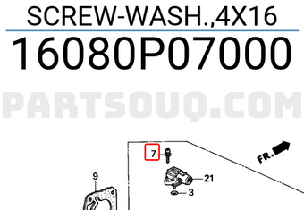 Honda 16080P07000 SCREW-WASH.,4X16