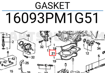 Honda 16093PM1G51 GASKET