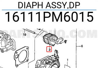 Honda 16111PM6015 DIAPH ASSY,DP