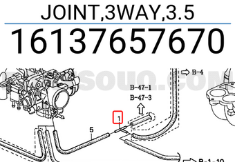 Honda 16137657670 JOINT,3WAY,3.5