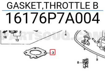 Honda 16176P7A004 GASKET,THROTTLE B