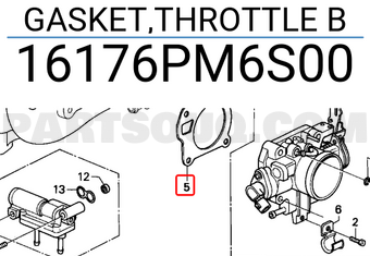 Honda 16176PM6S00 GASKET,THROTTLE B
