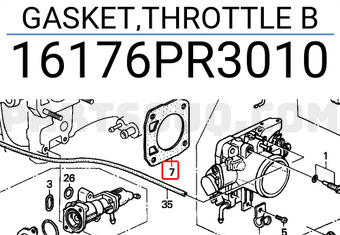 Honda 16176PR3010 GASKET,THROTTLE B