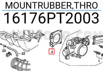 Honda 16176PT2003 MOUNTRUBBER,THRO