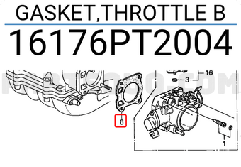 Honda 16176PT2004 GASKET,THROTTLE B