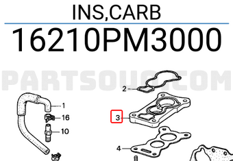 Honda 16210PM3000 INS,CARB