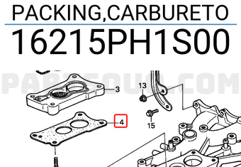 Honda 16215PH1S00 PACKING,CARBURETO