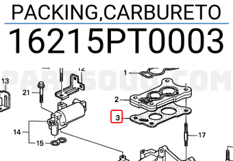 Honda 16215PT0003 PACKING,CARBURETO
