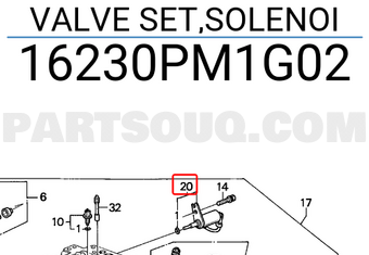 Honda 16230PM1G02 VALVE SET,SOLENOI