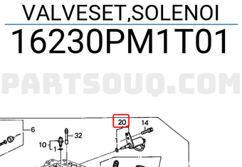 Honda 16230PM1T01 VALVESET,SOLENOI