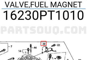 Honda 16230PT1010 VALVE,FUEL MAGNET