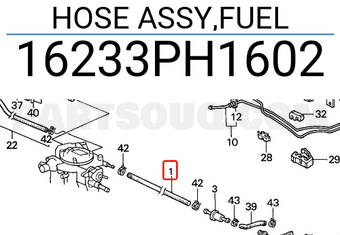 Honda 16233PH1602 HOSE ASSY,FUEL