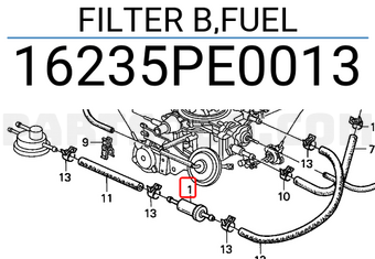 Honda 16235PE0013 FILTER B,FUEL